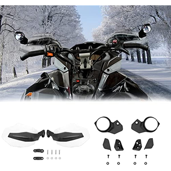 Snowmobile Hand Guard and Rear Mirror Kit for Ski-Doo, Replace OEM #860200893, 860200789