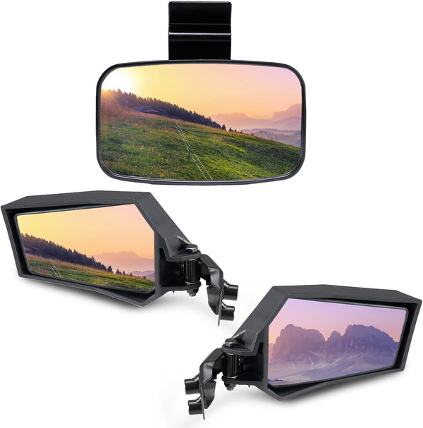 Side Mirrors & Wider Rear View Mirror Kit for Polaris Ranger XP 1000/ Crew XP 1000 2018-2023