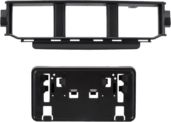 Front Bumper Lower Center Cover Bumper Grille & License Plate Frame Bracket Holder for Ford F150 2021-2023
