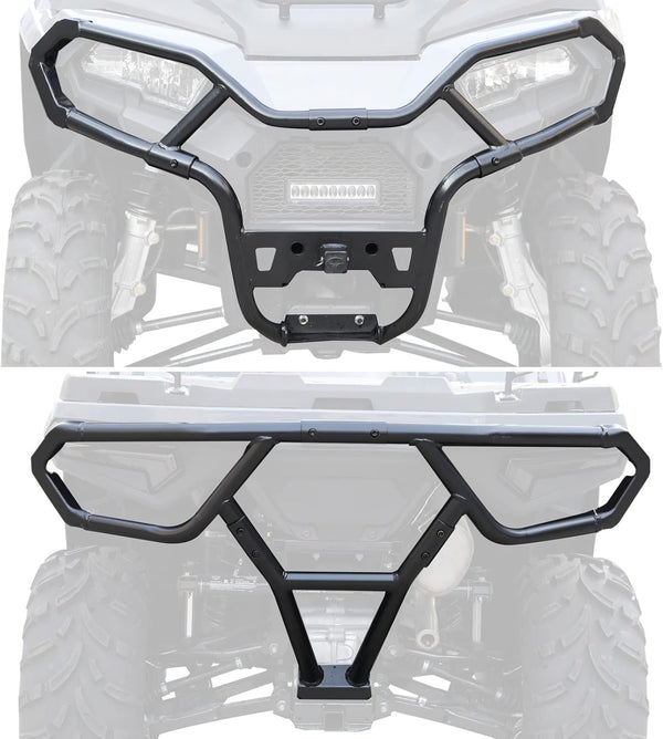 Front & Rear Bumper Guard Set for 2021 2022 2023 2024 Polaris Sportsman 450/570, Replace OEM #2884844, 2884847