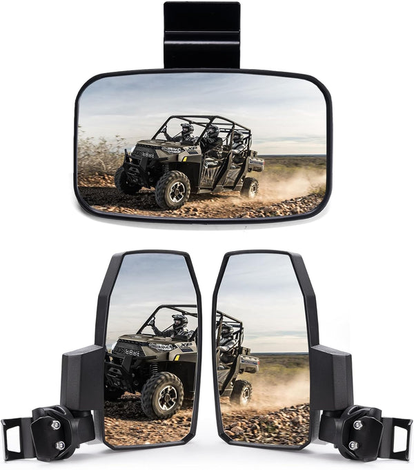 Side Mirrors & Wider Rear View Mirror for Polaris Ranger XP 1000/ Crew XP 1000 2017-2023, 2015-2019 Polaris Ranger XP 900 / Crew
