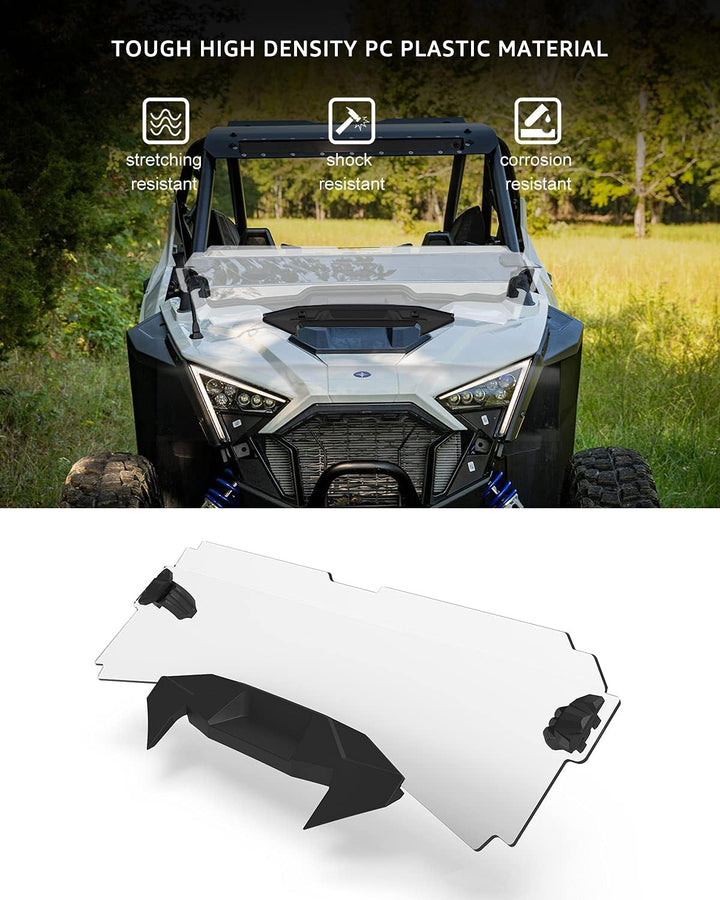 2024 Rzr Pro R Rear Windshield Half Windshield Compatible with 2020-2024 Polaris RZR PRO XP ,2022-202 ...