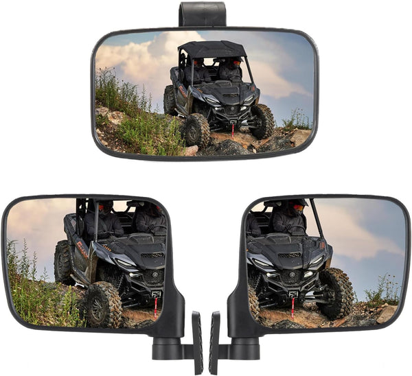 Wider Side Mirrors and Rear View Mirror Set for Yamaha Wolverine X2 X4 2018-2020