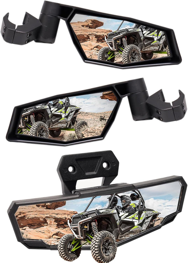 Side Mirrors and Rear View Mirror Kit for 2024 Polaris RZR XP 1000/ XP 4 1000 Ultimate/Sport/Premium