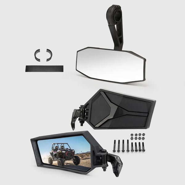 Rear View Mirrors and Side Mirrors Kit for Polaris RZR