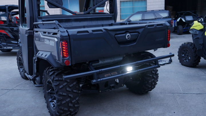 How to install the rear bumper with light for Can-Am Defender